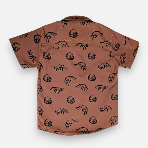 Rust Fox Print Cotton Shirt
