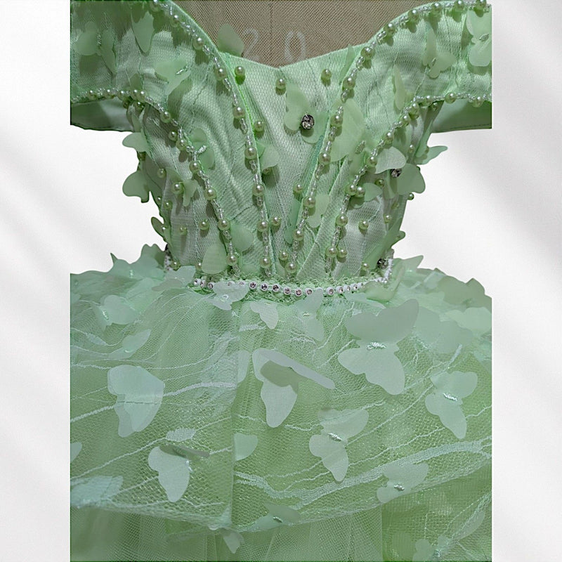Pista Green Knee Length Princess Dress