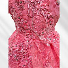 Dark Peach Knee Length Princess Dress
