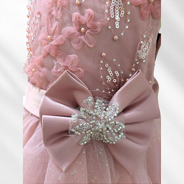 Mauve Pink Bow Sleeveless Princess Dress
