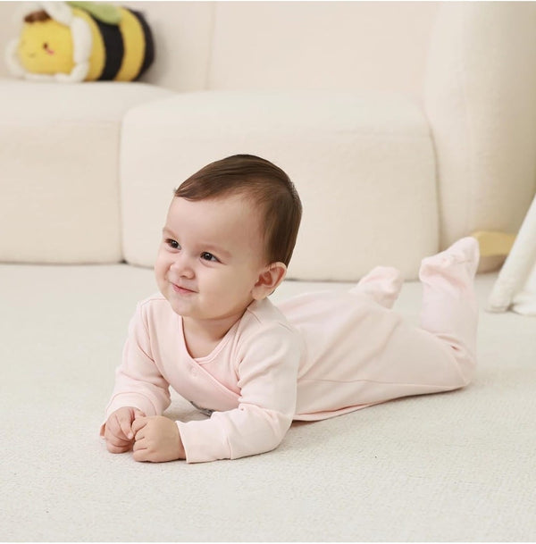 Pink Diamond-Quilted Baby Romper