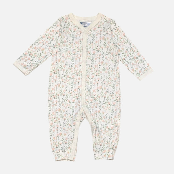 White Printed Full Sleeves Rompers