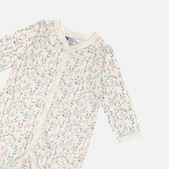White Printed Full Sleeves Rompers