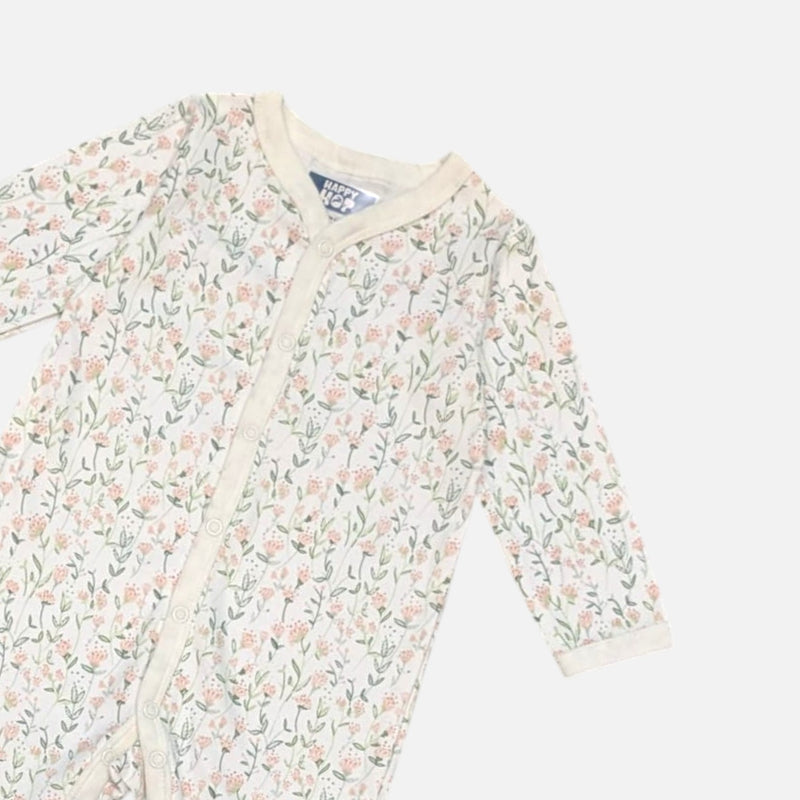 White Printed Full Sleeves Rompers