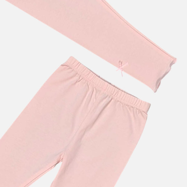 Pink Solid Leggings