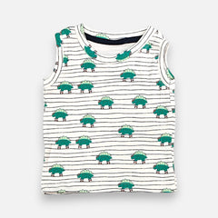 Green Dino Printed Vest and Short Set