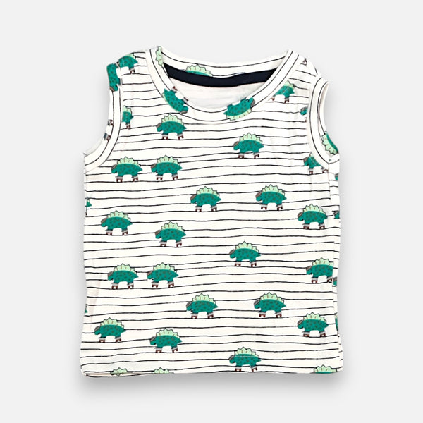 Green Dino Printed Vest and Short Set