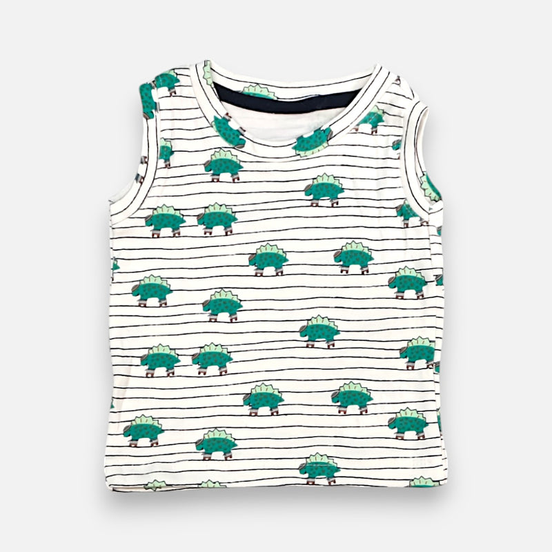 Green Dino Printed Vest and Short Set