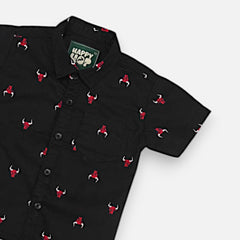 Black Half-Sleeves Casual Shirt