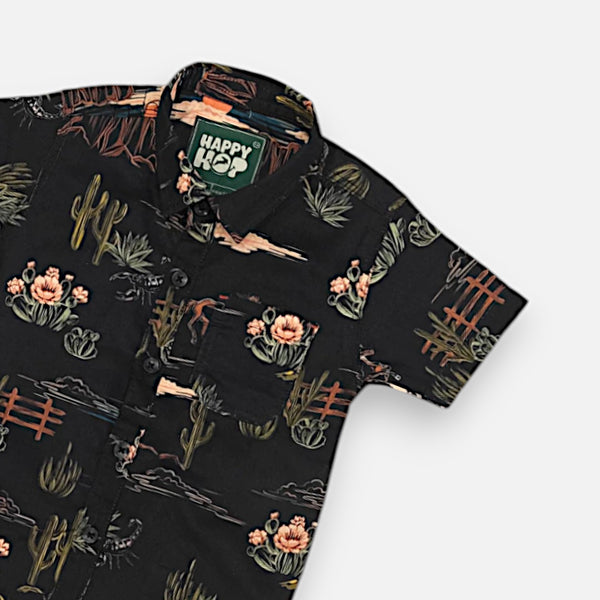 Black Half-Sleeves Casual Shirt
