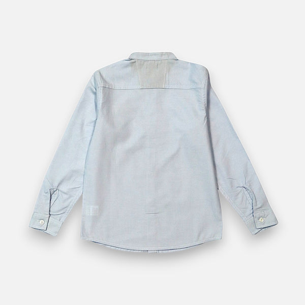 Sky Blue Mandarin Collar Casual Shirt