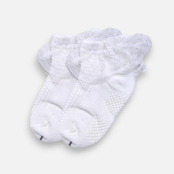 Baby Frill White Grip Socks
