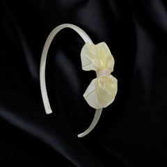 Bow Embellished Beige Hairband
