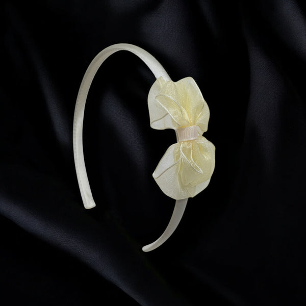 Bow Embellished Beige Hairband