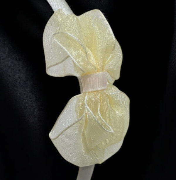 Bow Embellished Beige Hairband