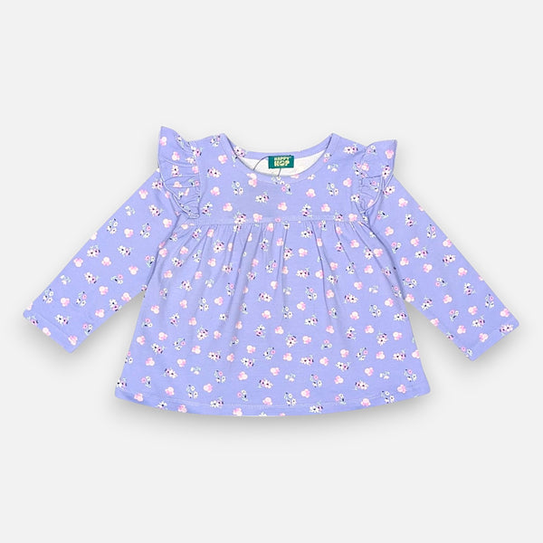 Blue Floral Baby Girl Top