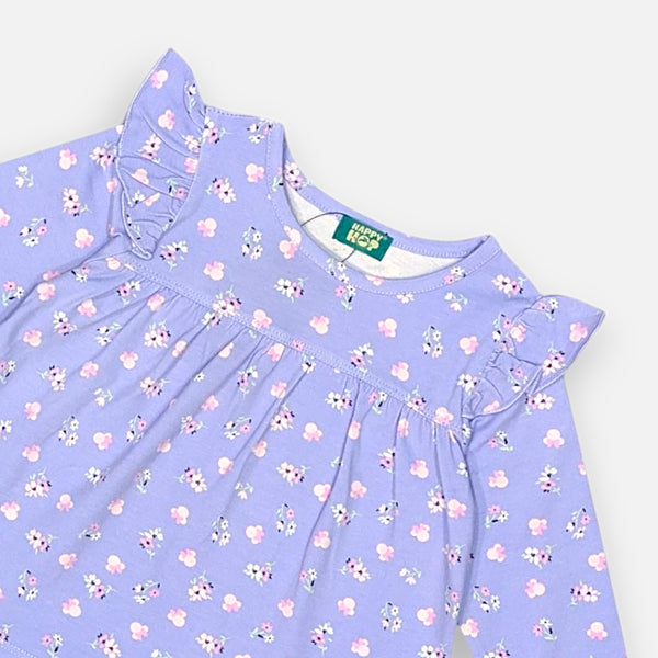 Blue Floral Baby Girl Top