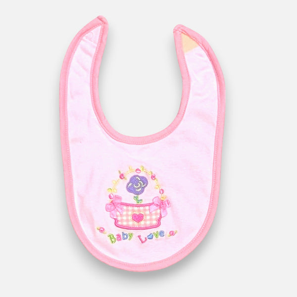 Baby Premium Bibs - Pink Basket
