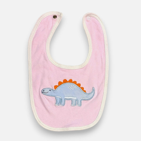 Baby Premium Bibs -  Pink Dinosaur