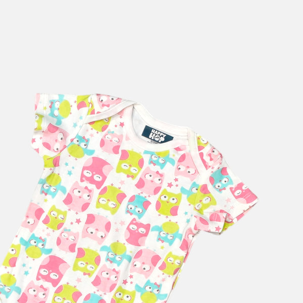 Bird Printed Half Sleeves Onesies