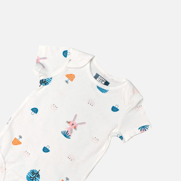 Bunny Printed Short Sleeves Onesies
