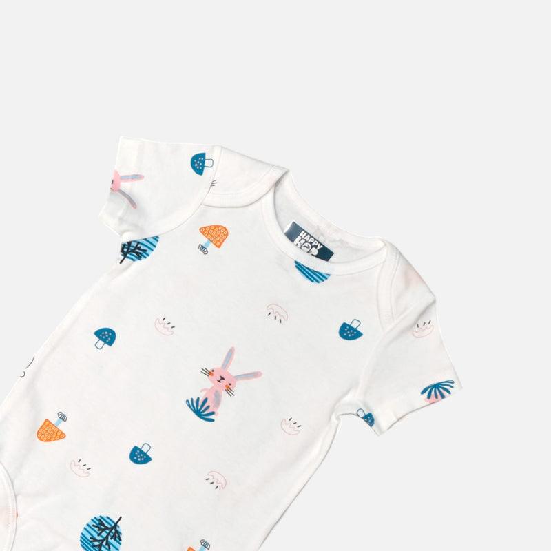 Bunny Printed Short Sleeves Onesies