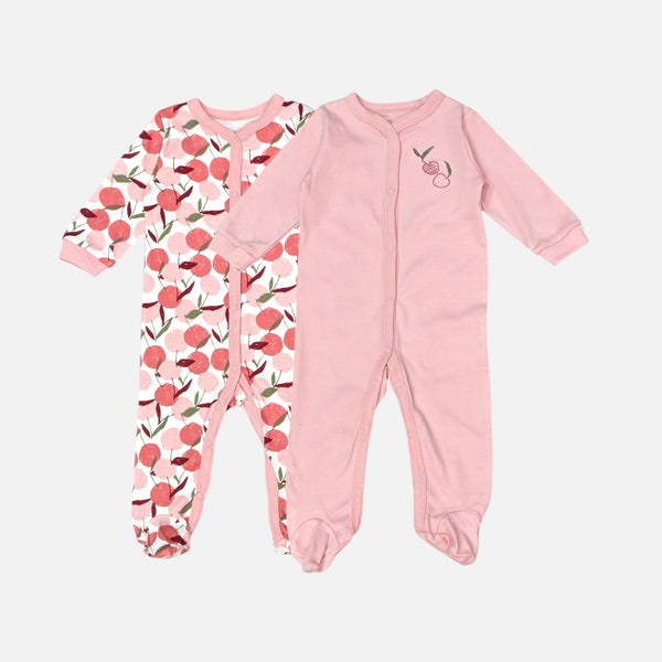Pink Baby Romper Set Of Two