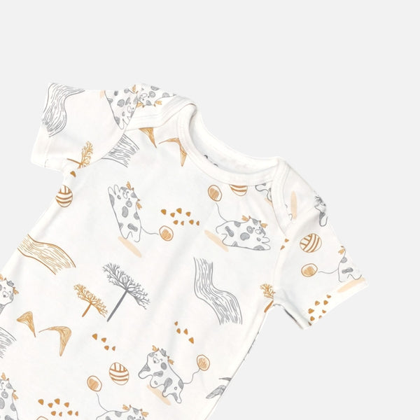 Animal Printed Half Sleeves Onesies