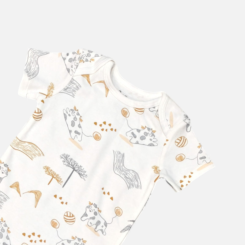 Animal Printed Half Sleeves Onesies