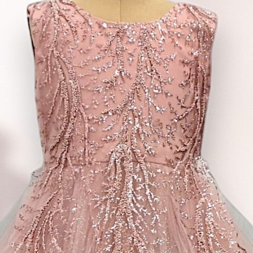 Mauve Pink Elegant Long Sleeveless Princess Dress