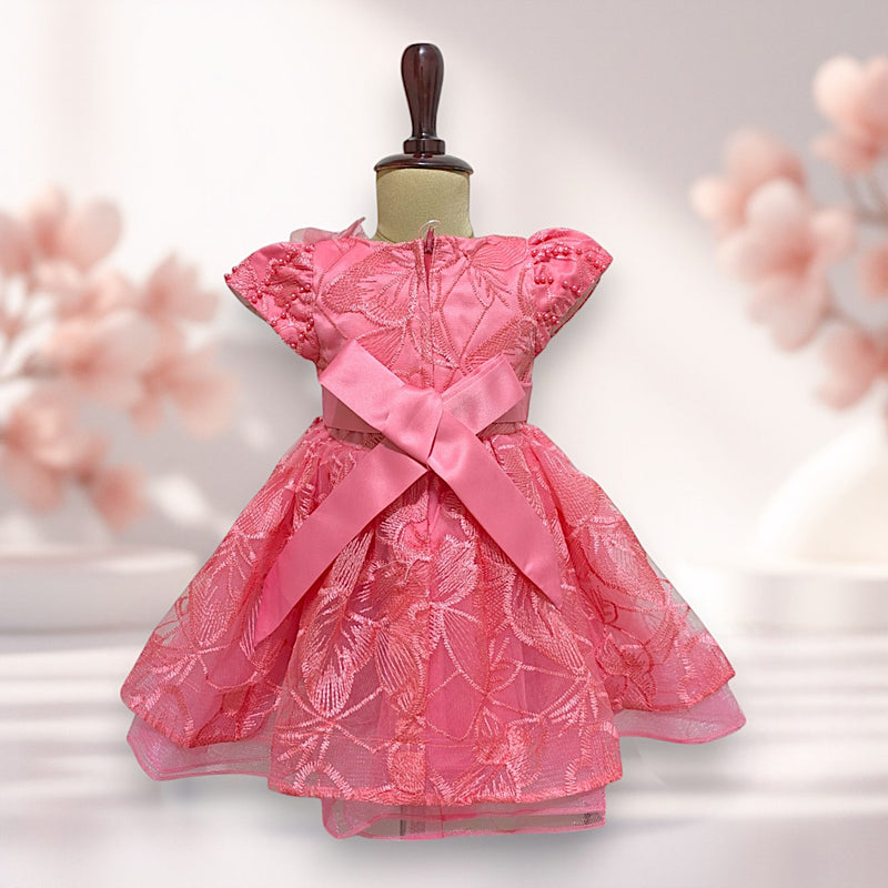 Dark Peach Knee Length Princess Dress