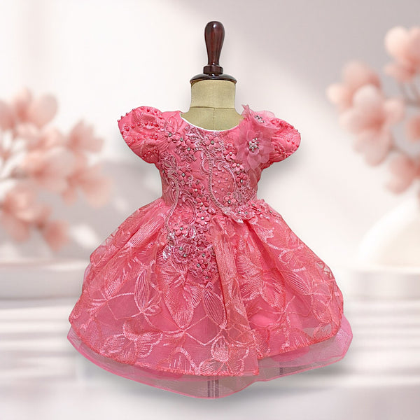 Dark Peach Knee Length Princess Dress