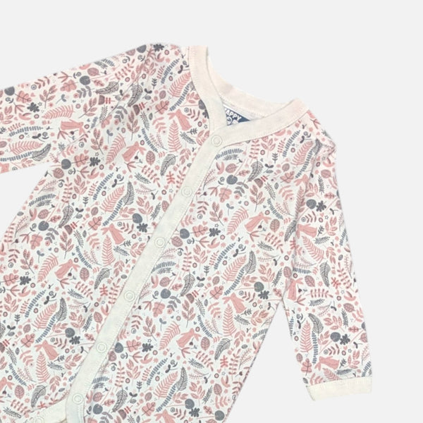 White Printed Full Sleeves Rompers