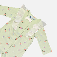 Floral Printed Frill Rompers
