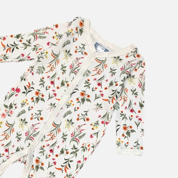 White Printed Full Sleeves Rompers