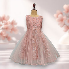 Mauve Pink Elegant Long Sleeveless Princess Dress