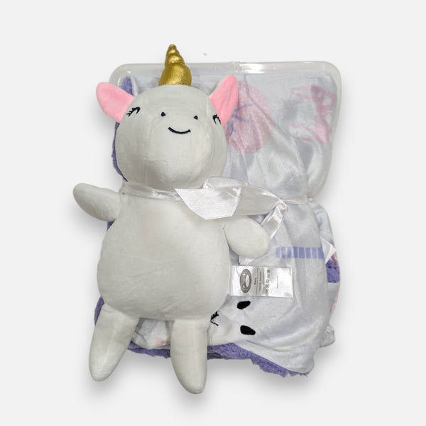 Unicorn Soft Blanket with Plush Toy