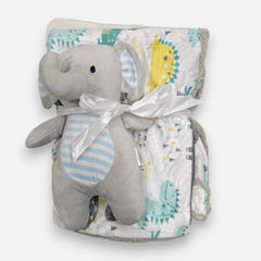Elephant Soft Blanket with Plush Toy