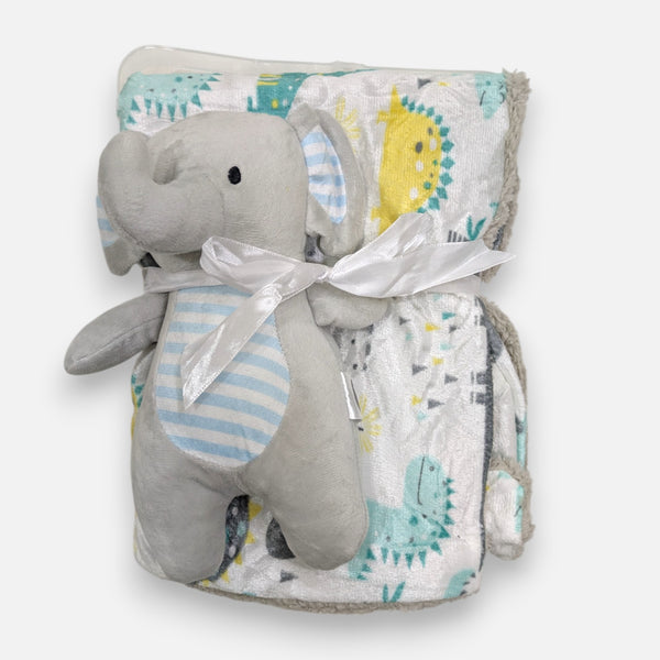 Elephant Soft Blanket with Plush Toy