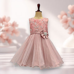 Mauve Pink Bow Sleeveless Princess Dress