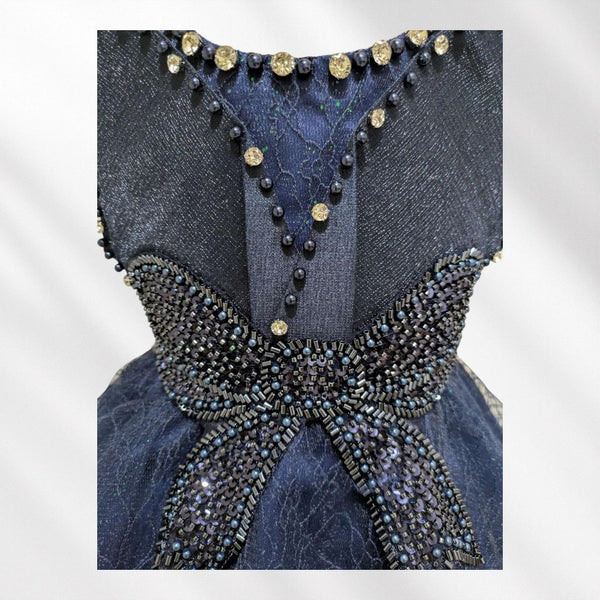 Navy Blue Knee Length Princess Dress