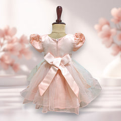 Peach Knee Length Princess Dress