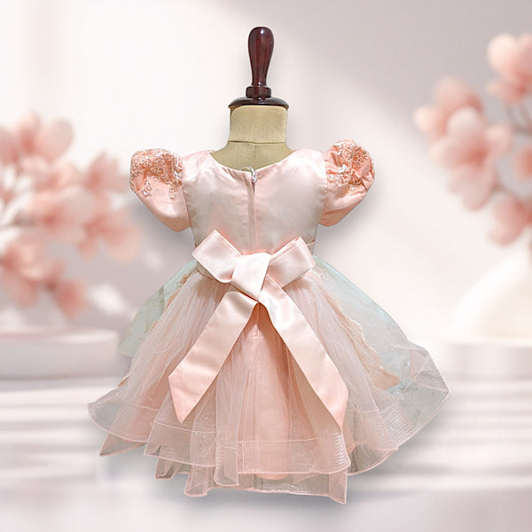 Peach Knee Length Princess Dress