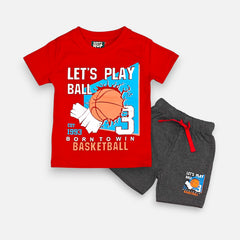 Basketball Printed T-shirt with Short Set