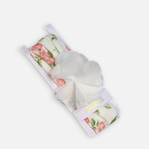 Peach Baby Romper 4 Piece set