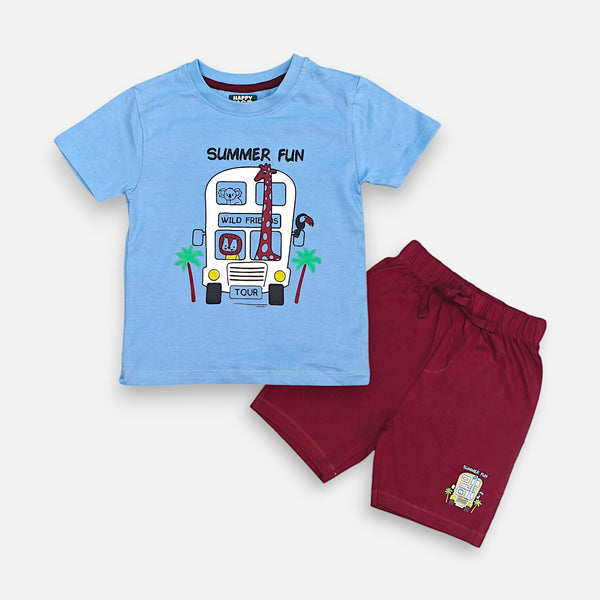 Animal Printed T-shirt with Short Set
