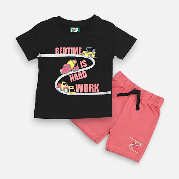 Truck Printed T-shirt with Short Set