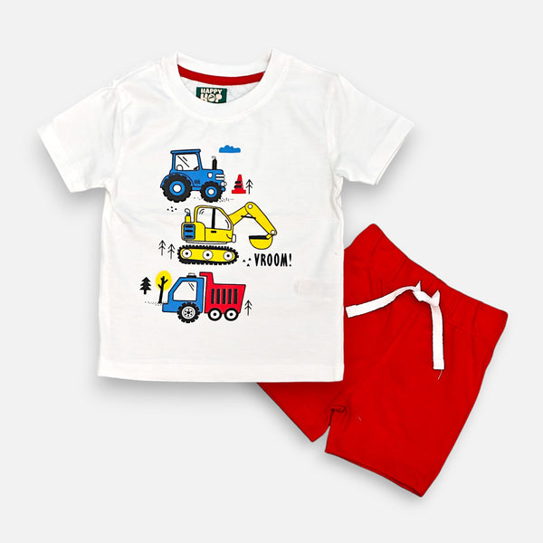 Truck Printed T-shirt with Short Set