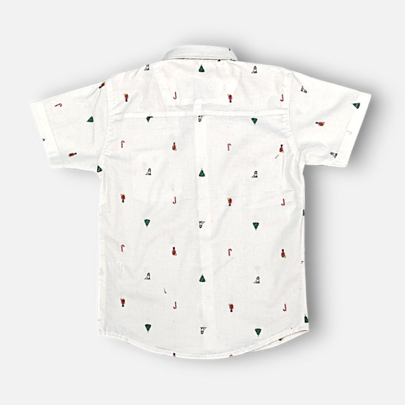 White Half-Sleeves Casual Shirt