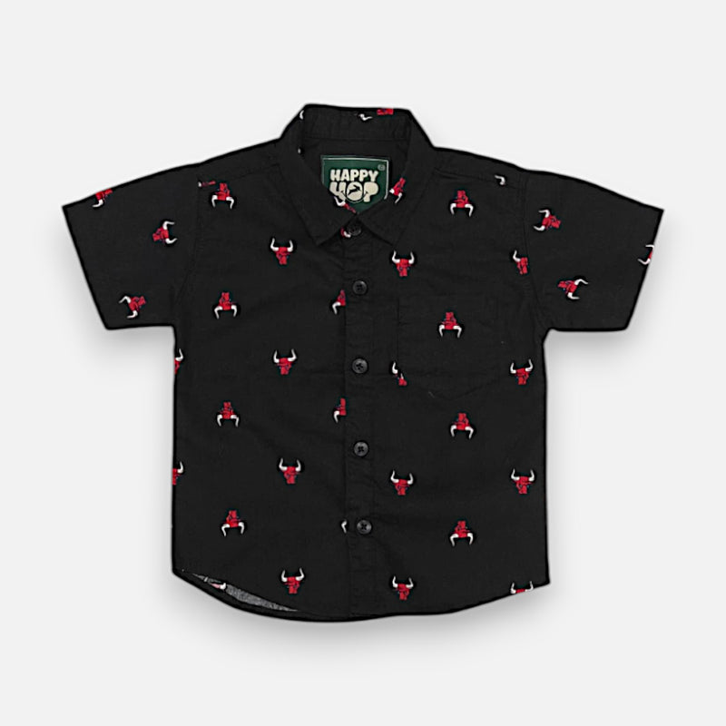 Black Half-Sleeves Casual Shirt